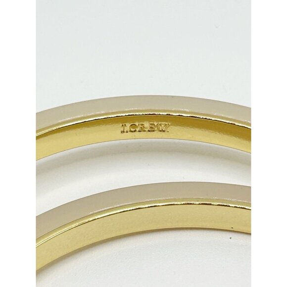 J. Crew Thin Resin Bangle Set of 2 in Cream / Gold Tone - NWT - Picture 4 of 5